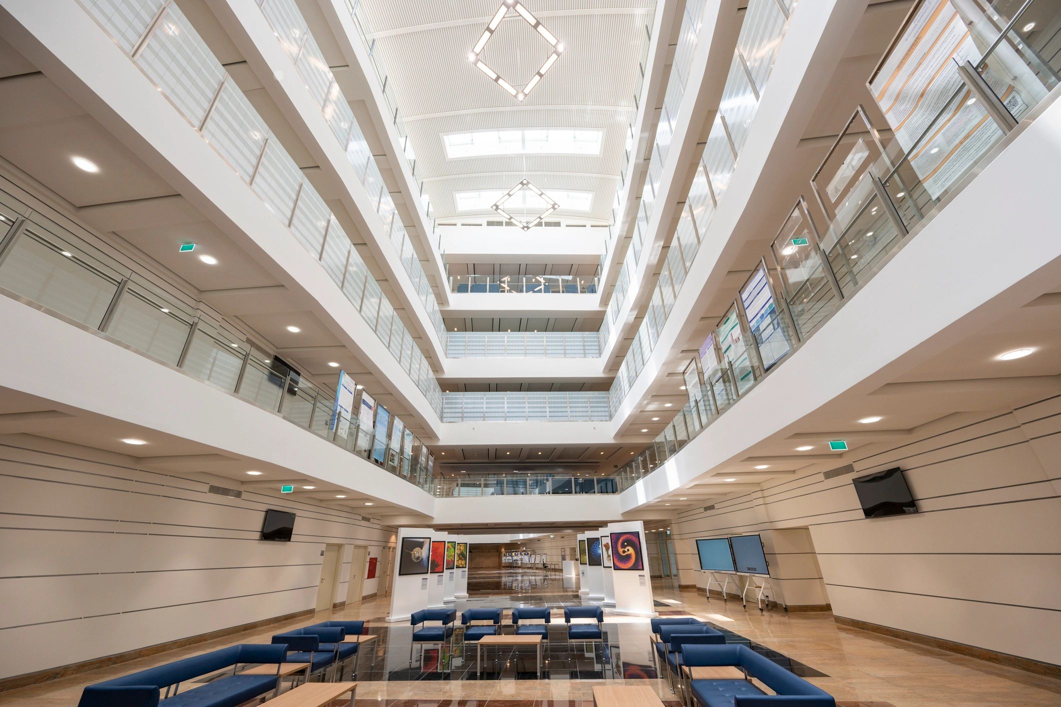 Modern university atrium representing educational environments